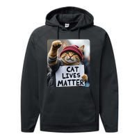 Cat Lives Matter Trump Make Pets Safe Donald Trump 2024 Cats Gift Performance Fleece Hoodie