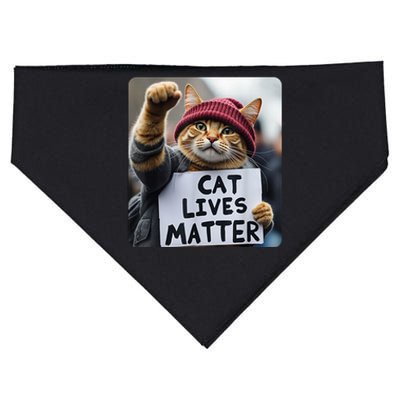 Cat Lives Matter Trump Make Pets Safe Donald Trump 2024 Cats Gift USA-Made Doggie Bandana