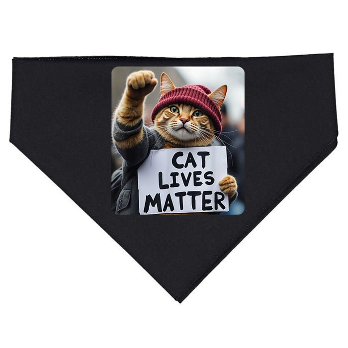 Cat Lives Matter Trump Make Pets Safe Donald Trump 2024 Cats Gift USA-Made Doggie Bandana