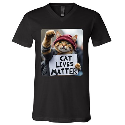 Cat Lives Matter Trump Make Pets Safe Donald Trump 2024 Cats Gift V-Neck T-Shirt