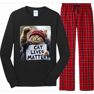 Cat Lives Matter Trump Make Pets Safe Donald Trump 2024 Cats Gift Long Sleeve Pajama Set