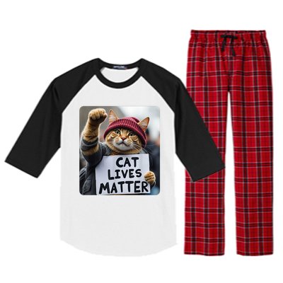 Cat Lives Matter Trump Make Pets Safe Donald Trump 2024 Cats Gift Raglan Sleeve Pajama Set