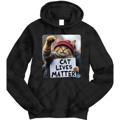 Cat Lives Matter Trump Make Pets Safe Donald Trump 2024 Cats Gift Tie Dye Hoodie