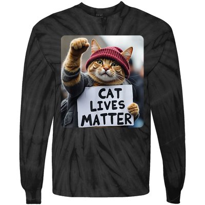 Cat Lives Matter Trump Make Pets Safe Donald Trump 2024 Cats Gift Tie-Dye Long Sleeve Shirt