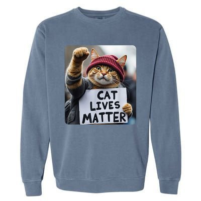 Cat Lives Matter Trump Make Pets Safe Donald Trump 2024 Cats Gift Garment-Dyed Sweatshirt