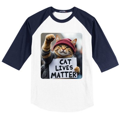 Cat Lives Matter Trump Make Pets Safe Donald Trump 2024 Cats Gift Baseball Sleeve Shirt