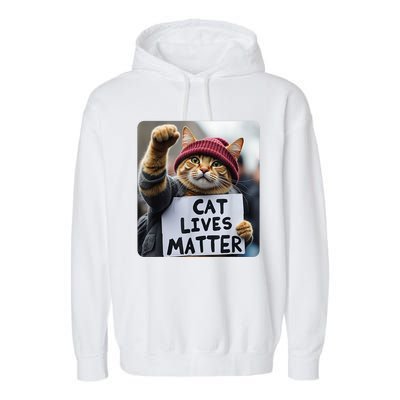 Cat Lives Matter Trump Make Pets Safe Donald Trump 2024 Cats Gift Garment-Dyed Fleece Hoodie