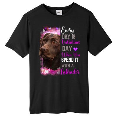 Chocolate Labrador Mom Funny Valentines Day Dog Lovers Brown Gift Tall Fusion ChromaSoft Performance T-Shirt