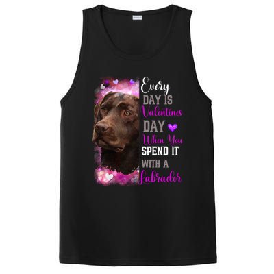 Chocolate Labrador Mom Funny Valentines Day Dog Lovers Brown Gift PosiCharge Competitor Tank