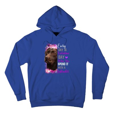 Chocolate Labrador Mom Funny Valentines Day Dog Lovers Brown Gift Hoodie