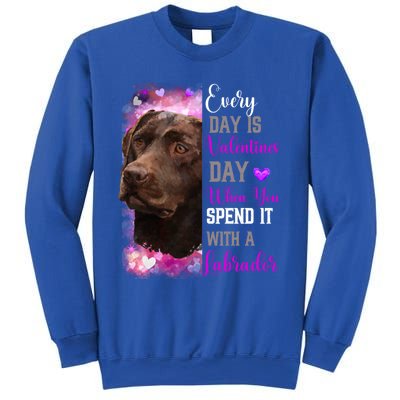 Chocolate Labrador Mom Funny Valentines Day Dog Lovers Brown Gift Sweatshirt