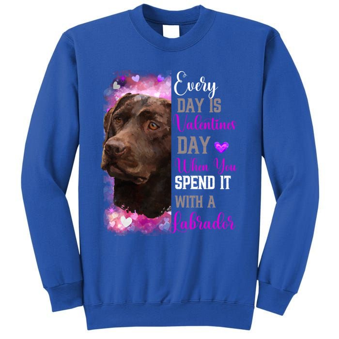 Chocolate Labrador Mom Funny Valentines Day Dog Lovers Brown Gift Sweatshirt