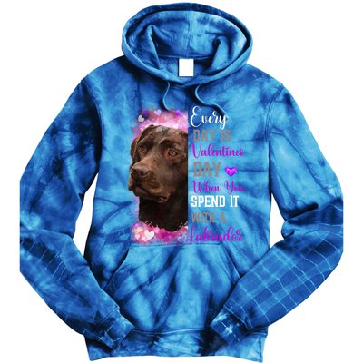 Chocolate Labrador Mom Funny Valentines Day Dog Lovers Brown Gift Tie Dye Hoodie