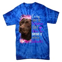 Chocolate Labrador Mom Funny Valentines Day Dog Lovers Brown Gift Tie-Dye T-Shirt