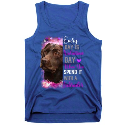 Chocolate Labrador Mom Funny Valentines Day Dog Lovers Brown Gift Tank Top