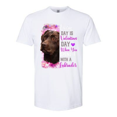 Chocolate Labrador Mom Funny Valentines Day Dog Lovers Brown Gift Softstyle CVC T-Shirt