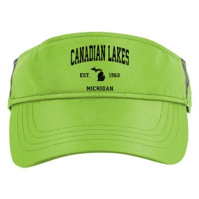 Canadian Lakes Michigan Mi Vintage Athletic Adult Drive Performance Visor