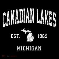 Canadian Lakes Michigan Mi Vintage Athletic Tall T-Shirt