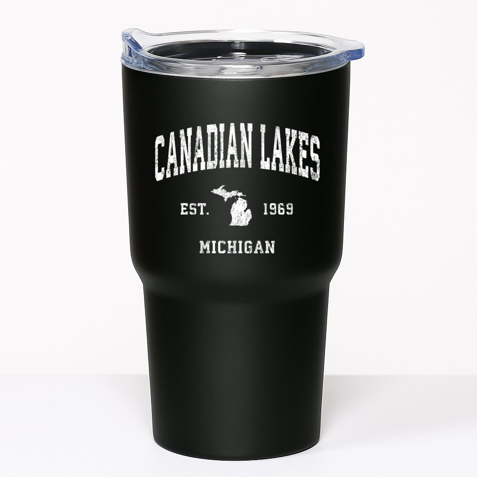 Canadian Lakes Michigan Mi Vintage Athletic Tumbler