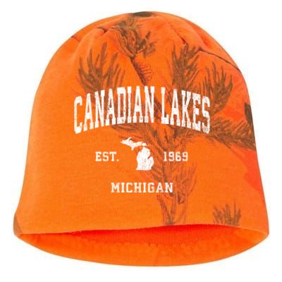 Canadian Lakes Michigan Mi Vintage Athletic Kati - Camo Knit Beanie