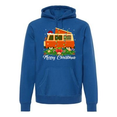 Camper Lover Matching Santa Hat Camper Van Christmas Gift Premium Hoodie