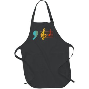 Comma La Music Notes Kamala Harris Music Teacher Elections Full-Length Apron With Pockets