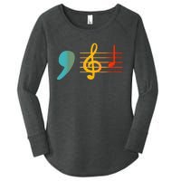 Comma La Music Notes Kamala Harris Music Teacher Elections Women's Perfect Tri Tunic Long Sleeve Shirt