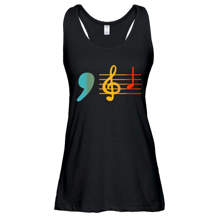 Comma La Music Notes Kamala Harris Music Teacher Elections Ladies Essential Flowy Tank