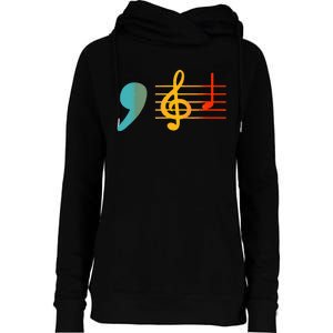 Comma La Music Notes Kamala Harris Music Teacher Elections Womens Funnel Neck Pullover Hood