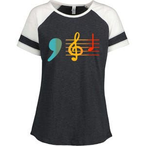 Comma La Music Notes Kamala Harris Music Teacher Elections Enza Ladies Jersey Colorblock Tee