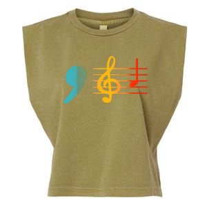 Comma La Music Notes Kamala Harris Music Teacher Elections Garment-Dyed Women's Muscle Tee