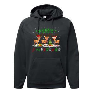 Christmas Lights Merry Christmas Reindeer Asl Sign Language Performance Fleece Hoodie