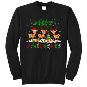 Christmas Lights Merry Christmas Reindeer Asl Sign Language Sweatshirt