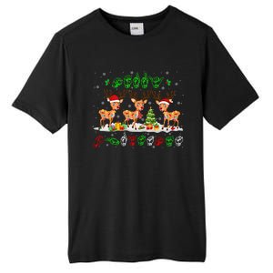 Christmas Lights Merry Christmas Reindeer Asl Sign Language Tall Fusion ChromaSoft Performance T-Shirt