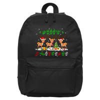 Christmas Lights Merry Christmas Reindeer Asl Sign Language 16 in Basic Backpack