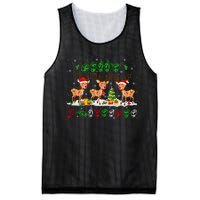 Christmas Lights Merry Christmas Reindeer Asl Sign Language Mesh Reversible Basketball Jersey Tank