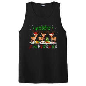 Christmas Lights Merry Christmas Reindeer Asl Sign Language PosiCharge Competitor Tank