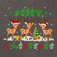 Christmas Lights Merry Christmas Reindeer Asl Sign Language Cotton Canvas Backpack