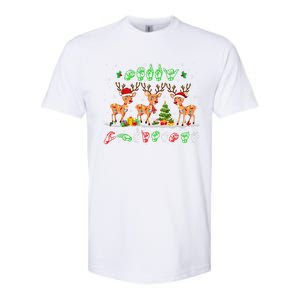 Christmas Lights Merry Christmas Reindeer Asl Sign Language Softstyle CVC T-Shirt