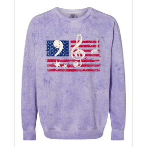 Comma La Music Notes Music Teacher Elections Kamala Harris Colorblast Crewneck Sweatshirt