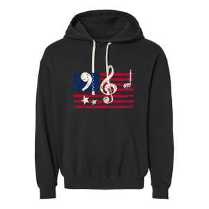 Comma La Music Notes Music Teacher Elections Kamala Harris Garment-Dyed Fleece Hoodie