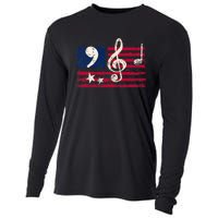 Comma La Music Notes Music Teacher Elections Kamala Harris Cooling Performance Long Sleeve Crew