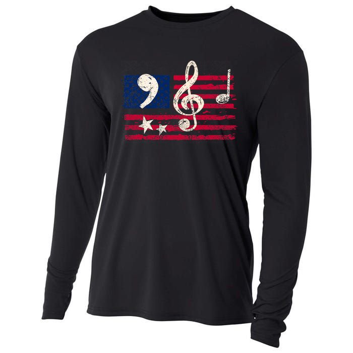 Comma La Music Notes Music Teacher Elections Kamala Harris Cooling Performance Long Sleeve Crew