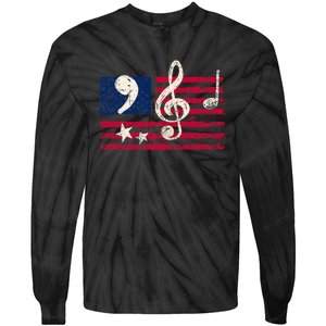 Comma La Music Notes Music Teacher Elections Kamala Harris Tie-Dye Long Sleeve Shirt