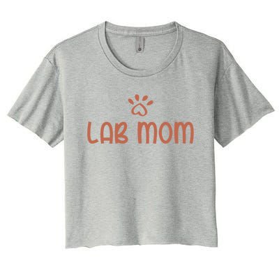 Chocolate Lab Mom Valentine's Day Labrador Mama Gift Women's Crop Top Tee