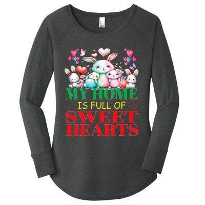 Cute Lovely My Home Is Full Of Sweet Hearts Valentines Day Women's Perfect Tri Tunic Long Sleeve Shirt