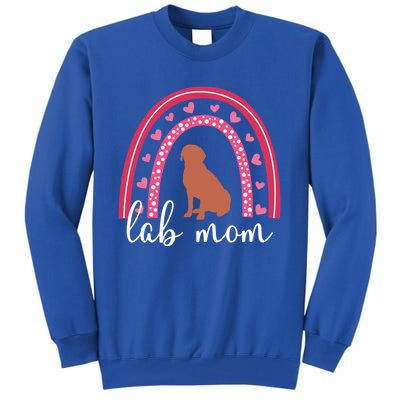 Chocolate Lab Mom Valentine's Day Labrador Rainbow Gift Tall Sweatshirt