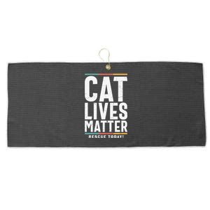 Cat Lives Matter Funny Cat Lovers Large Microfiber Waffle Golf Towel