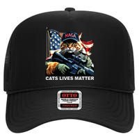 Cats Lives Matter High Crown Mesh Back Trucker Hat