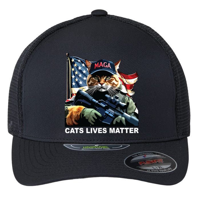 Cats Lives Matter Flexfit Unipanel Trucker Cap